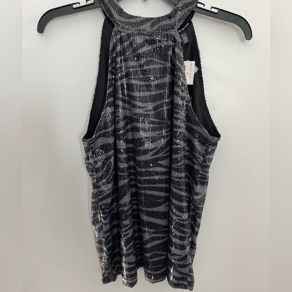 NEW Cable & Gauge Black and Gray Sequined Top Women's Size S